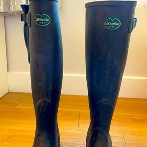 Le Chameau Black Knee High Rain Boots Size 38